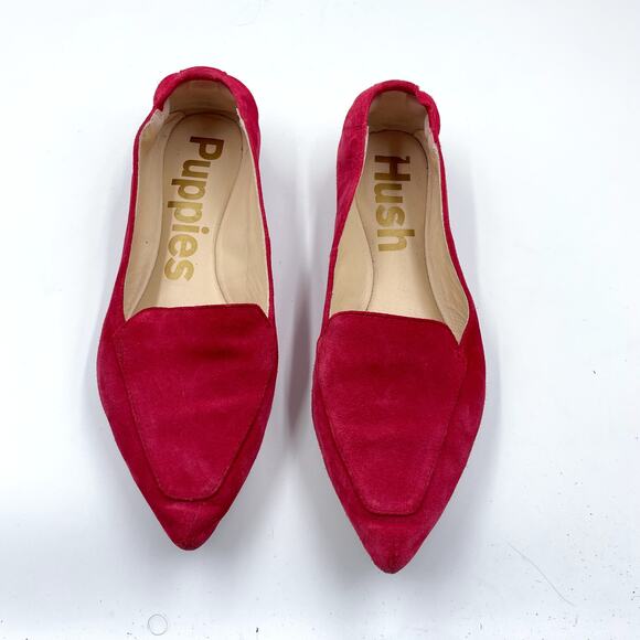 Hush Puppies Women's Hazel Pointe Red‎ Suede Pointed Toe Loafer Flats - Size 8 - Picture 2 of 7
